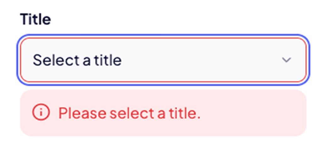 Accessible title field with validation