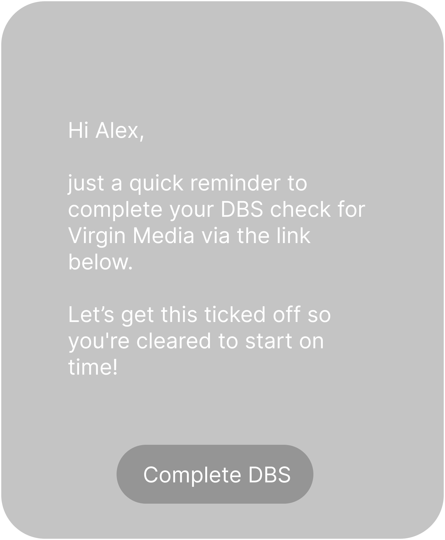 Automated reminder message